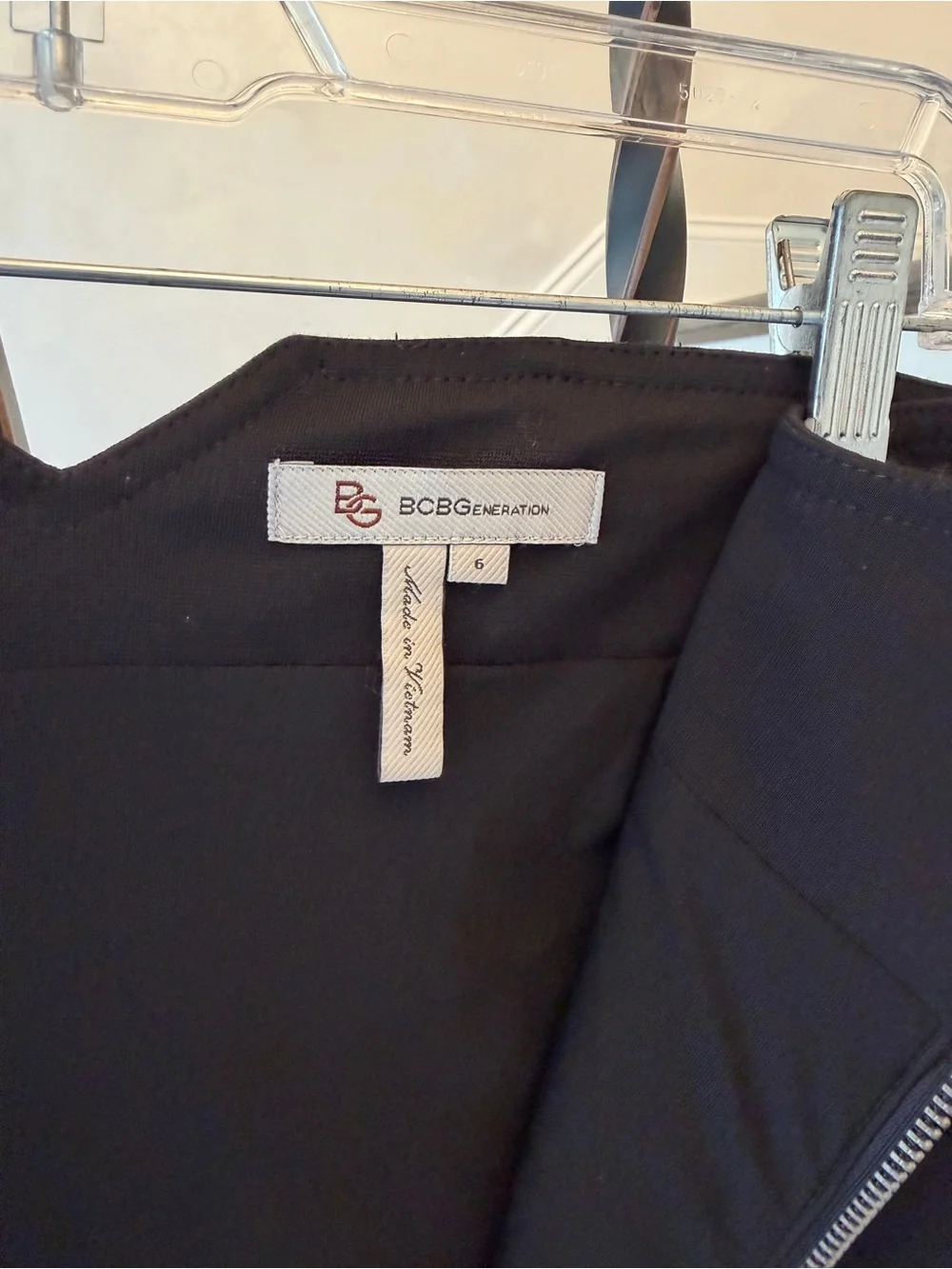 BCBG Generation Front Zip Black Mini Skirt